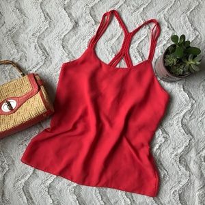 Boutique Neon Coral Razorback Cami sz L